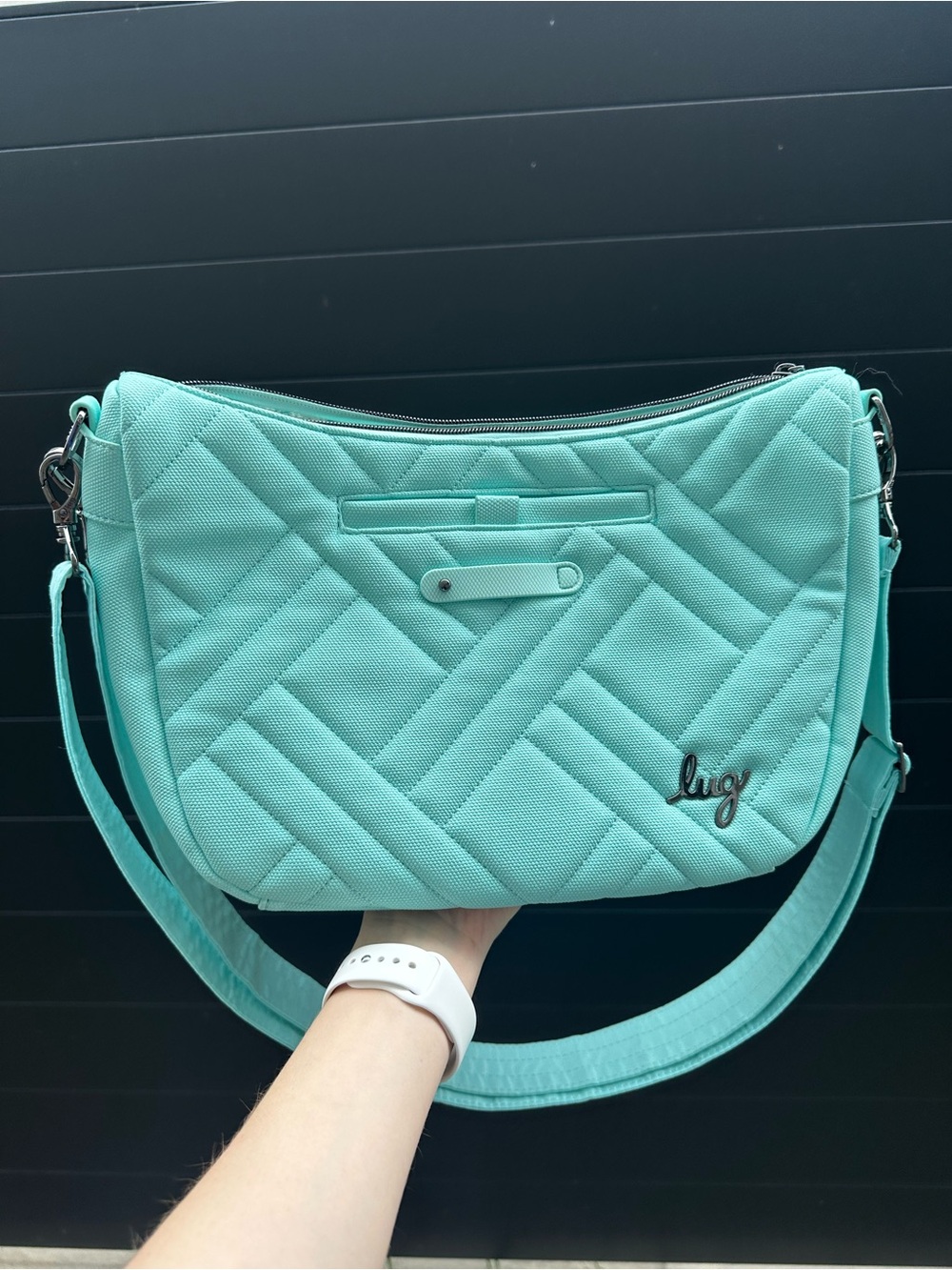 Lug Harmony Matte Luxe VL Crossbody Bag Aquamarine Blue Quilted Purse